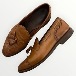 ALLEN EDMONDS JERMYN Tassel Cap Toe Slip On Dress Shoe Walnut Brown Sz. 9 D 5057
